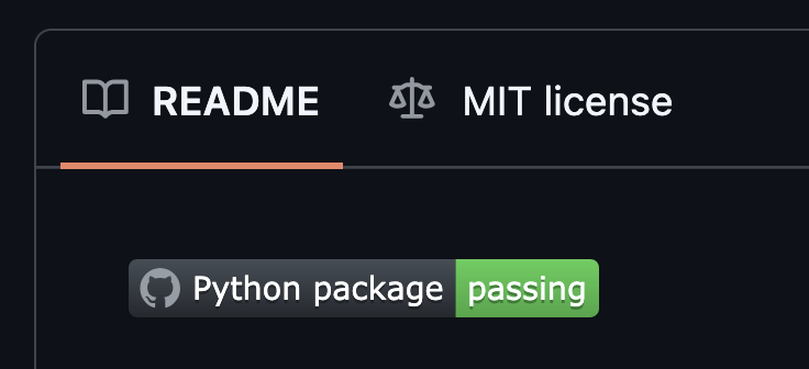 Github actions status badge